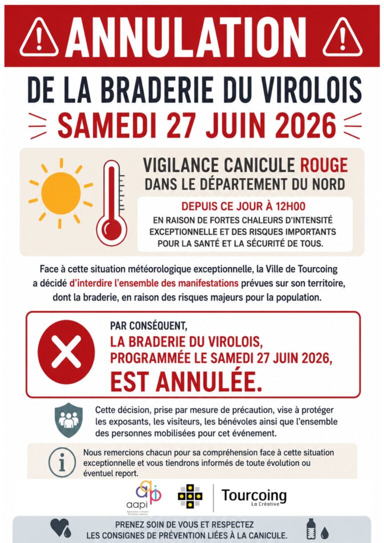Annulation Braderie du Virolois