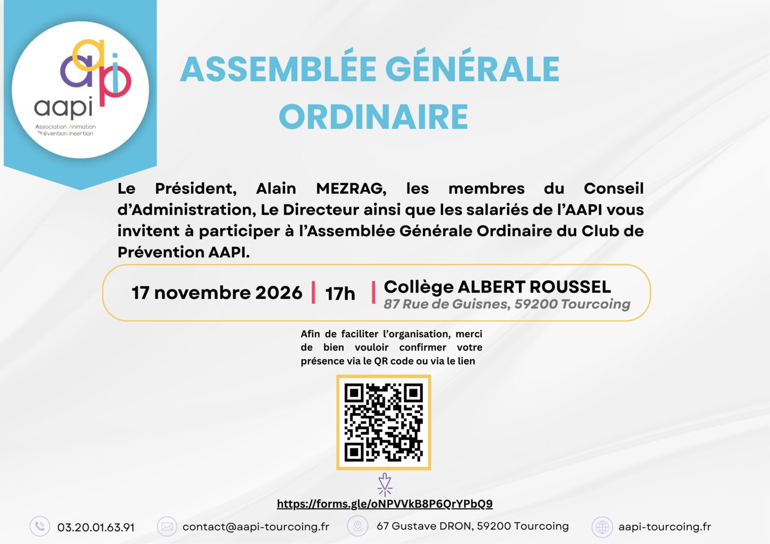 Invitation Assemblée Générale Ordinaire
